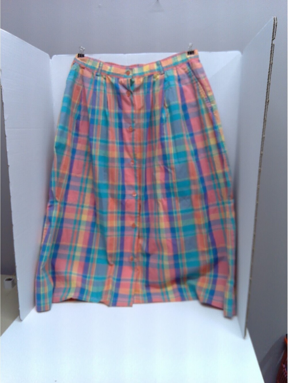 Vintage Pendleton Female Long Plaid Button Up Skirt